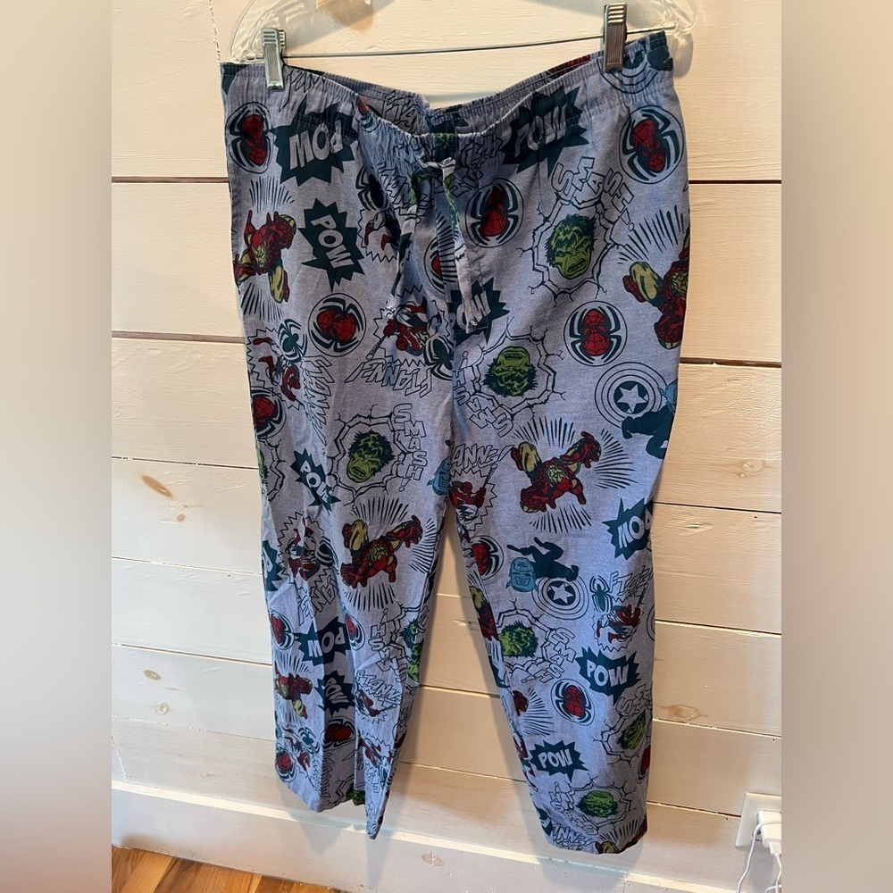 Marvel Comics Men’s Print Lounge Pants, size XL, sleepwear, EUC, hulk, spiderman